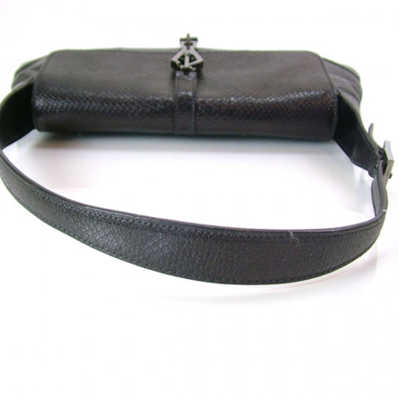 Leather Embossed Jackie O Hobo Black