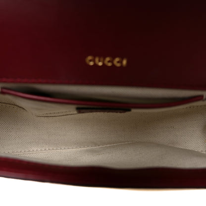 Gucci GG Supreme Monogram Horsebit 1955 Small Soft Top Handle Shoulder Bag Beige Dark Red 5 of 12