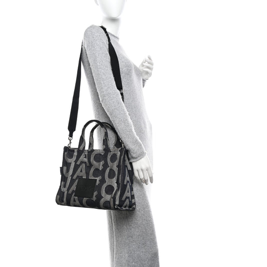 Denim Jacquard Medium The Monogram Tote Bag Denim Blue