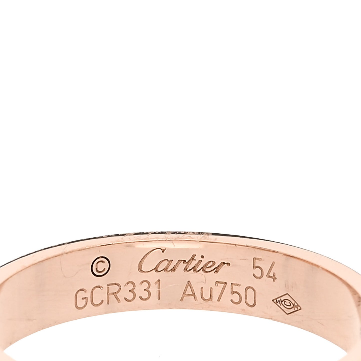 18K Pink Gold 3.5mm LOVE Wedding Band Ring 54 6.75