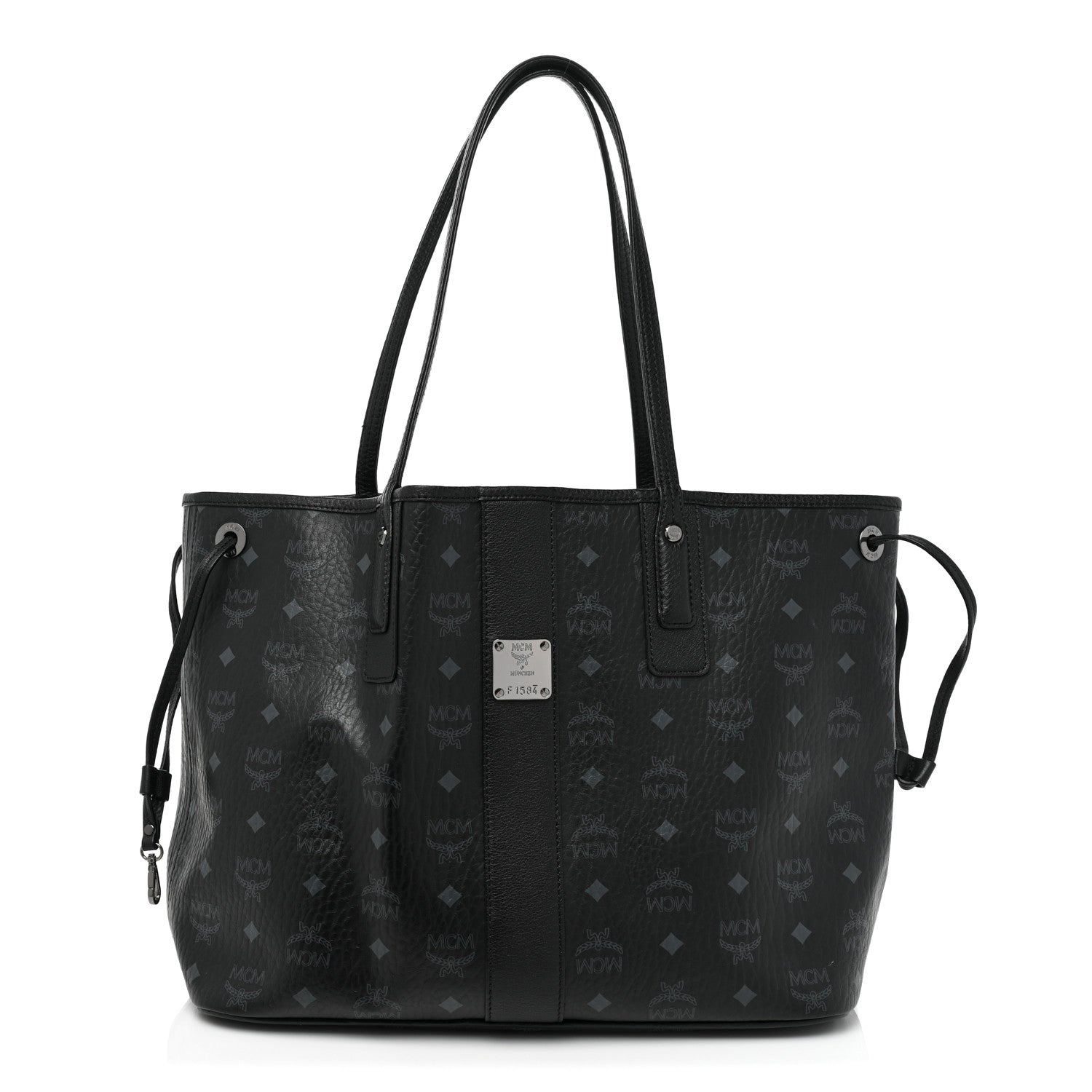 MCM Visetos Medium Liz Reversible Shopper Tote Black 1 of 15