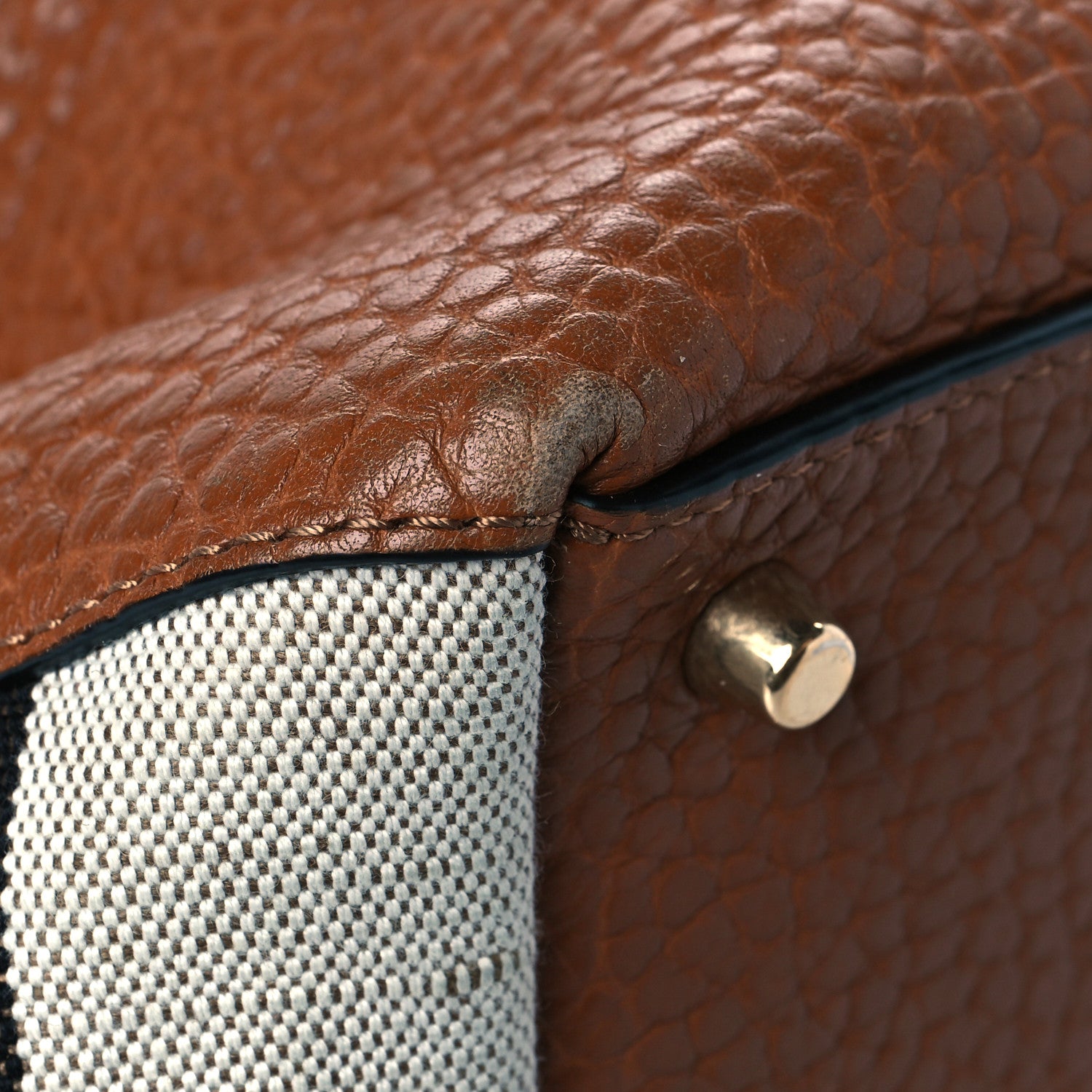 Burberry Grainy Calfskin House Check Small Maidstone Saddle Brown 11 of 12