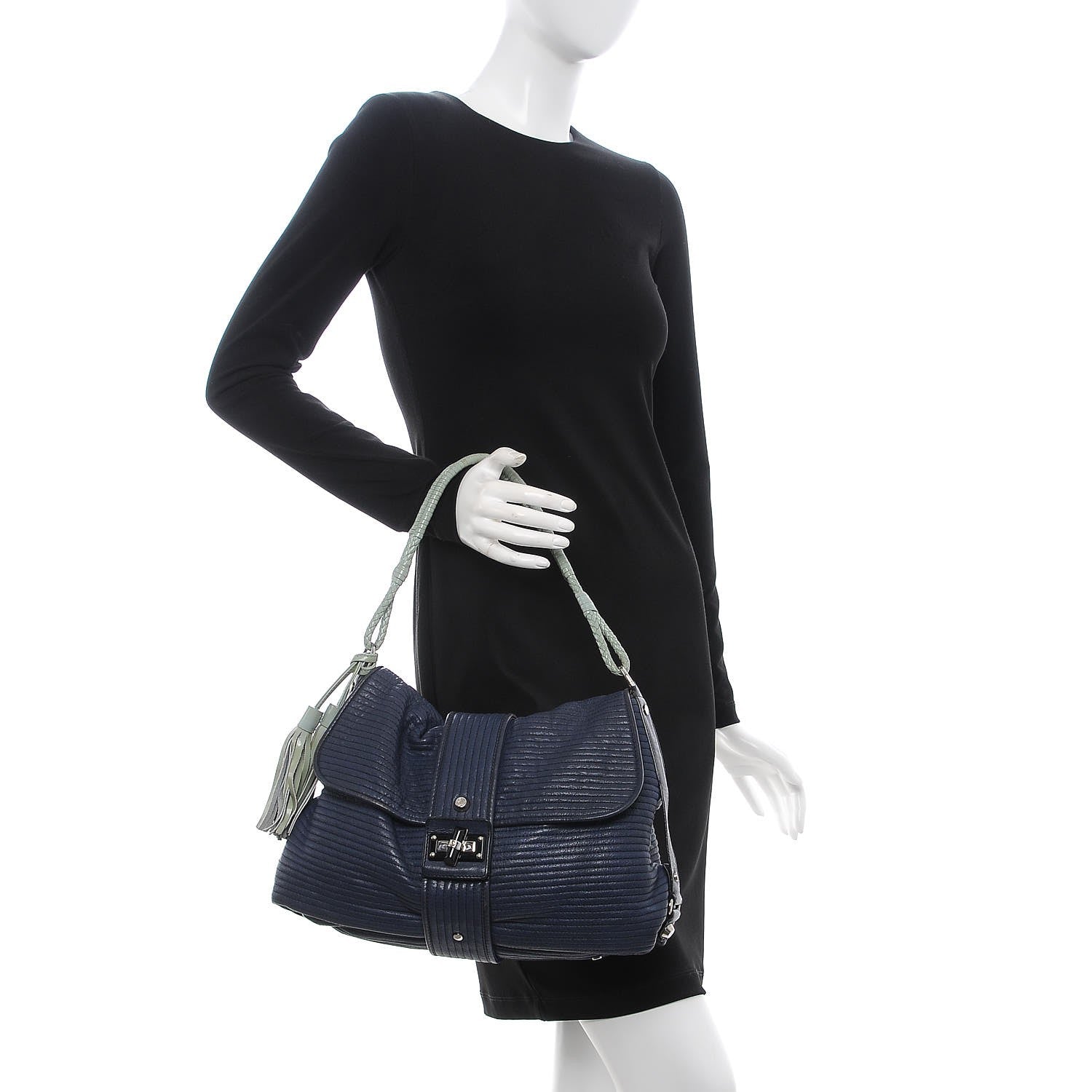 Lanvin Lambskin Quilted Happy Flap Blue 2 of 9