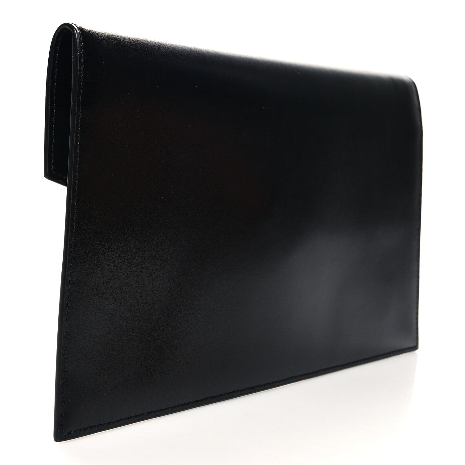 Saint Laurent Smooth Shiny Calfskin Monogram Uptown Clutch Black 3 of 8