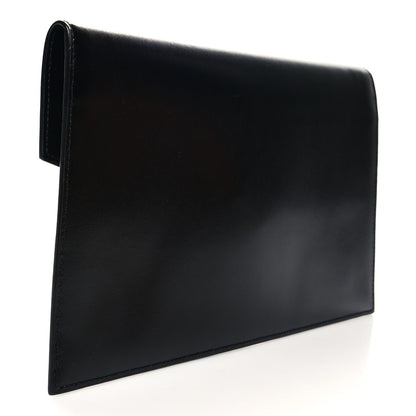 Saint Laurent Smooth Shiny Calfskin Monogram Uptown Clutch Black 3 of 8
