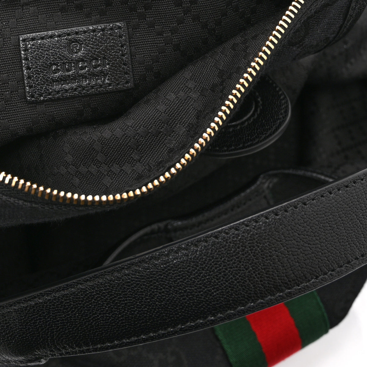 Gucci Denim GG Monogram Web Small Giglio Tote Black 8 of 11