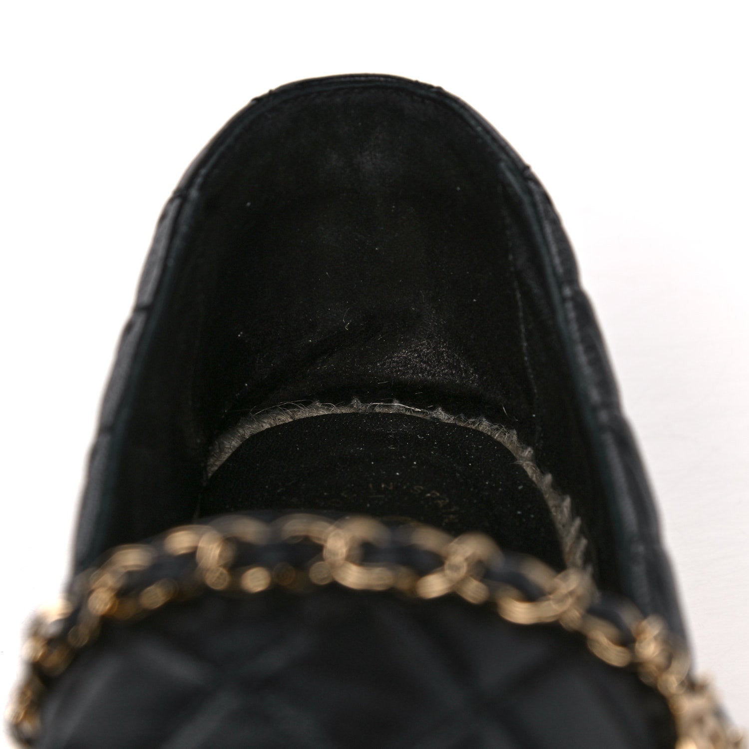 Chanel Lambskin Grosgrain Quilted CC Chain Espadrilles 38 Black 8 of 12