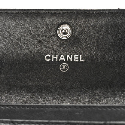Chanel Lambskin Quilted Flap Card Holder Wallet Black 6 of 14
