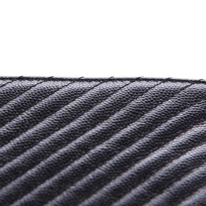 Chanel Caviar Chevron Quilted Medium Cosmetic Case Black 14 of 14