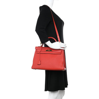Hermes Togo Kelly Retourne 32 Geranium 2 of 11