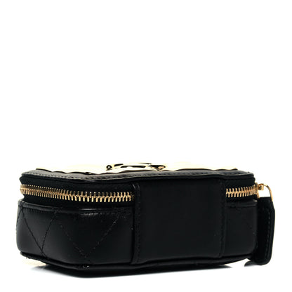 Chanel Lambskin Quilted Mini Golden Plate Clutch With Chain Black 4 of 9