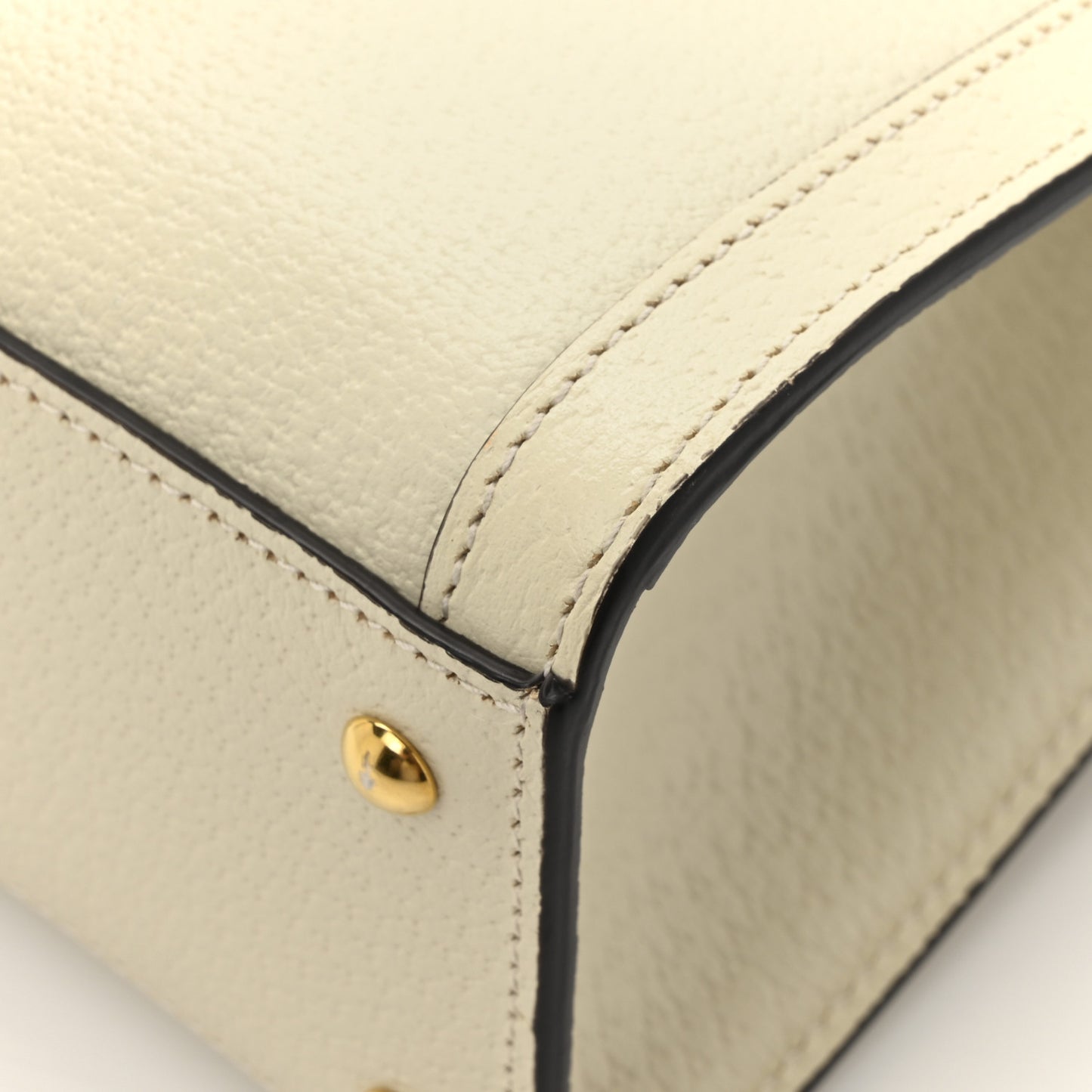 Textured Calfskin Web Mini Diana Tote Bag Mystic White