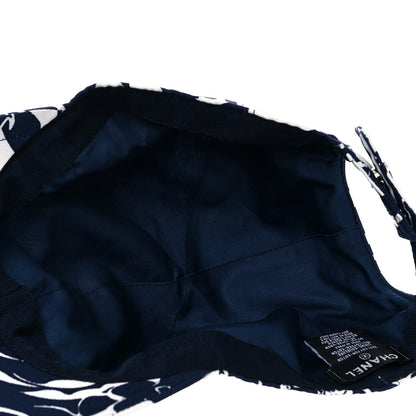Chanel Cotton CC Coco Beach Cap Hat Navy Ivory 7 of 9