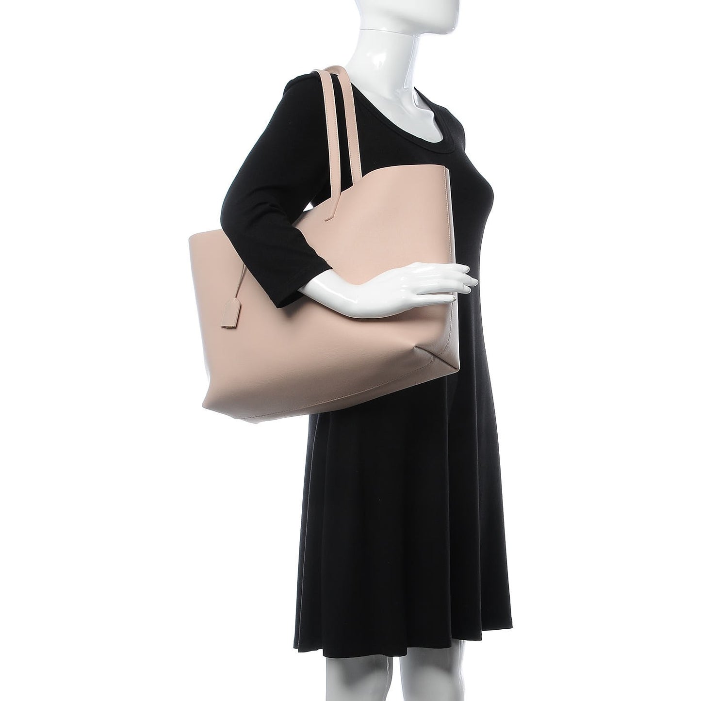 Calfskin Large Shopping Tote Pale Blush