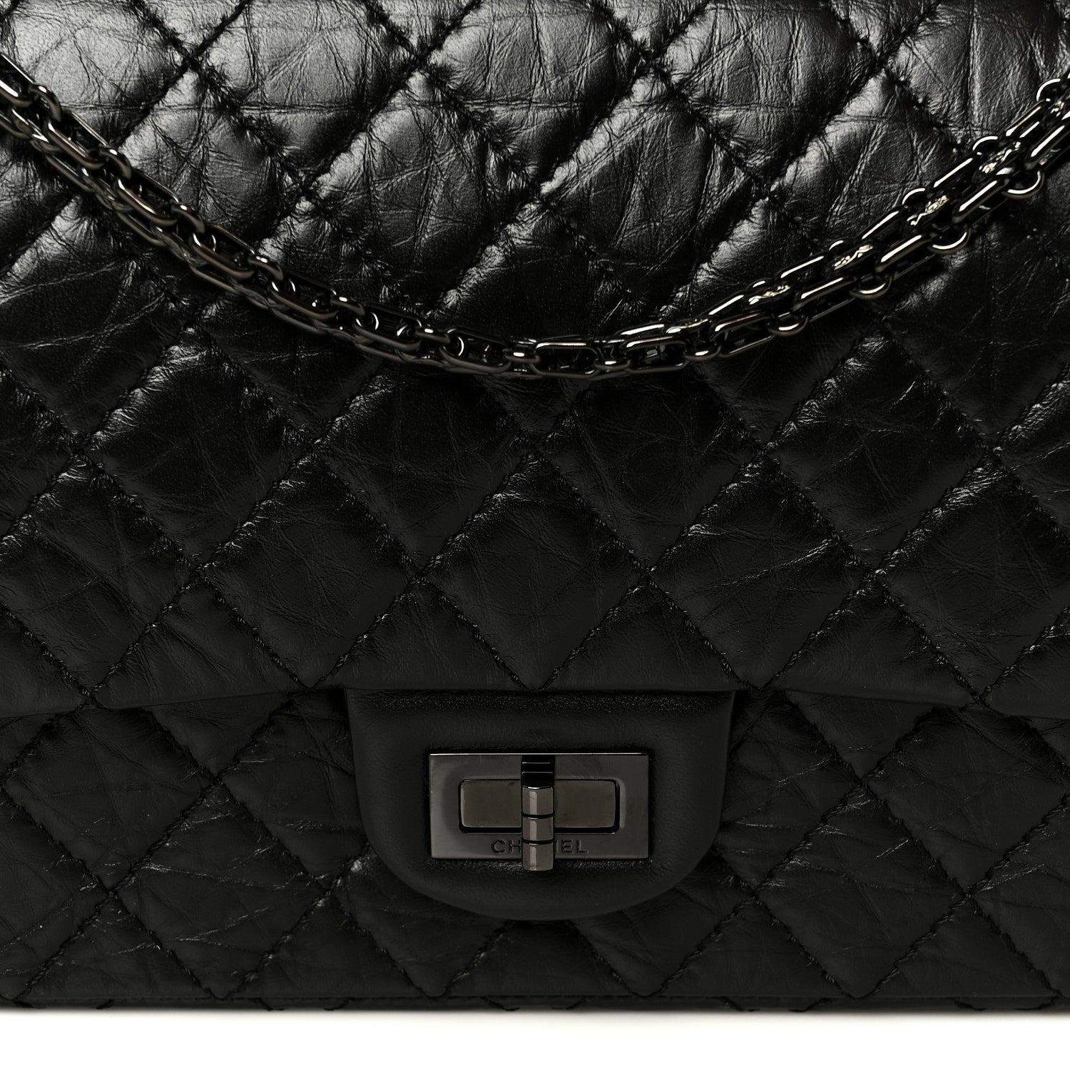 Chanel Aged Calfskin Quilted 2.55 Reissue 225 Flap So Black 8 of 11