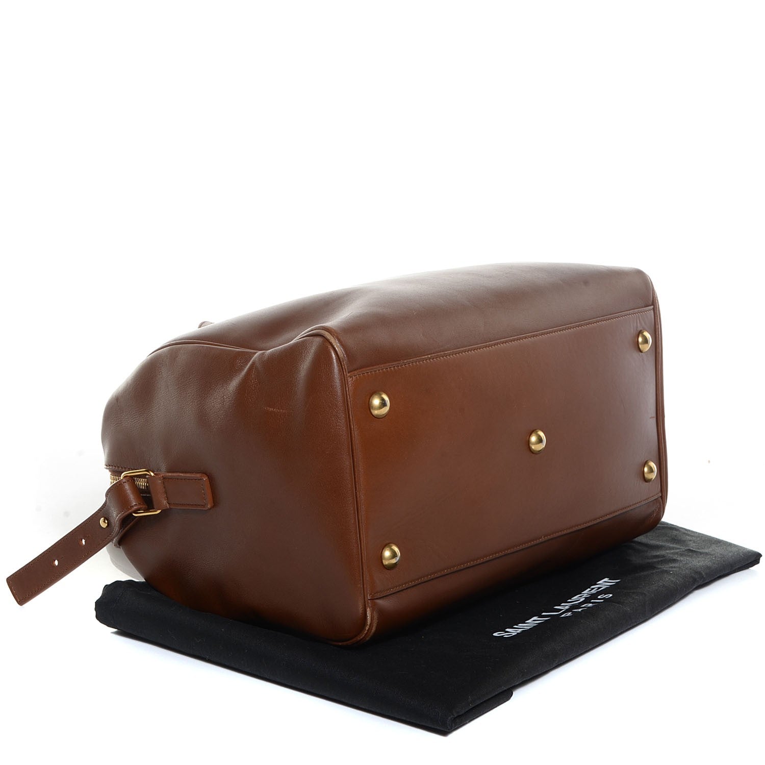 Saint Laurent Calfskin Classic Duffle 6 Cognac 4 of 9