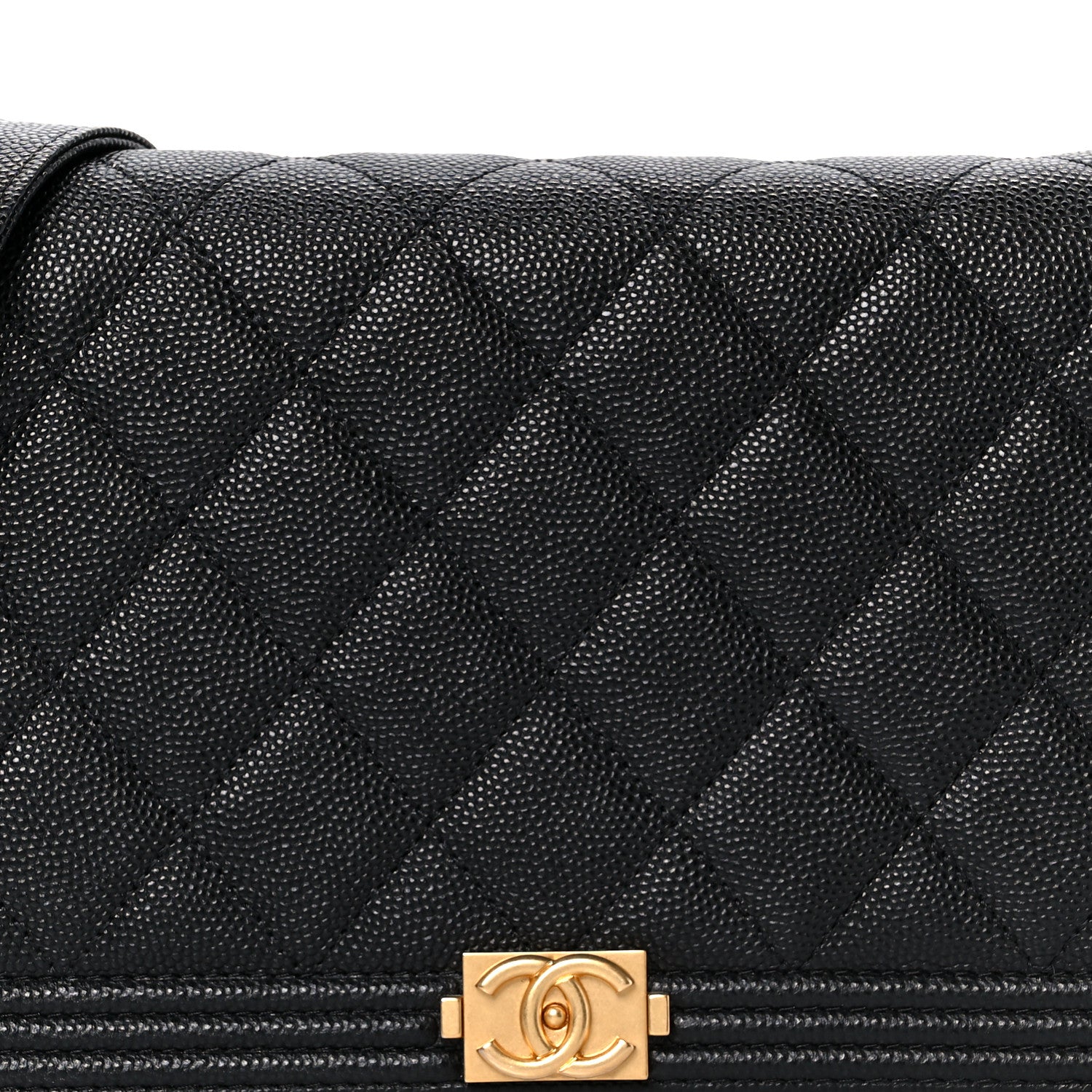 Chanel Caviar Quilted Boy Wallet On Chain WOC Black 9 of 13