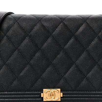 Chanel Caviar Quilted Boy Wallet On Chain WOC Black 9 of 13
