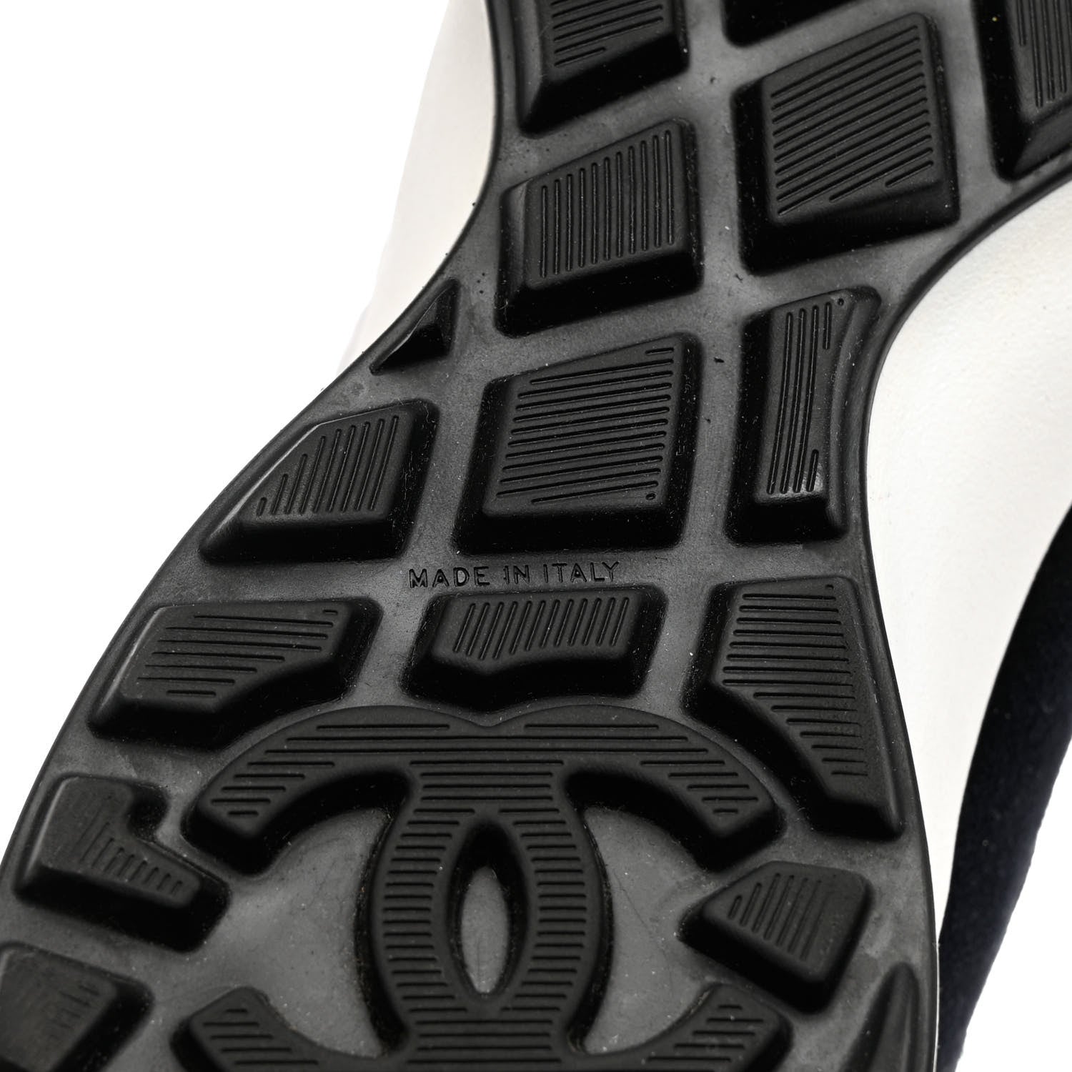 Chanel Fabric Suede Kidskin CC Sneakers 40 Black White 8 of 9