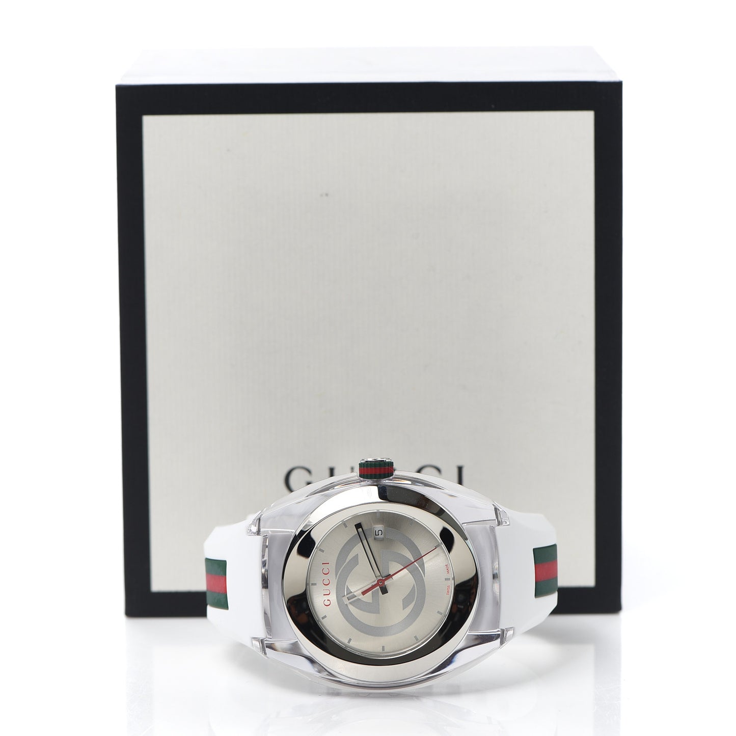 Stainless Steel Rubber 46mm Sync Web Quartz Watch White