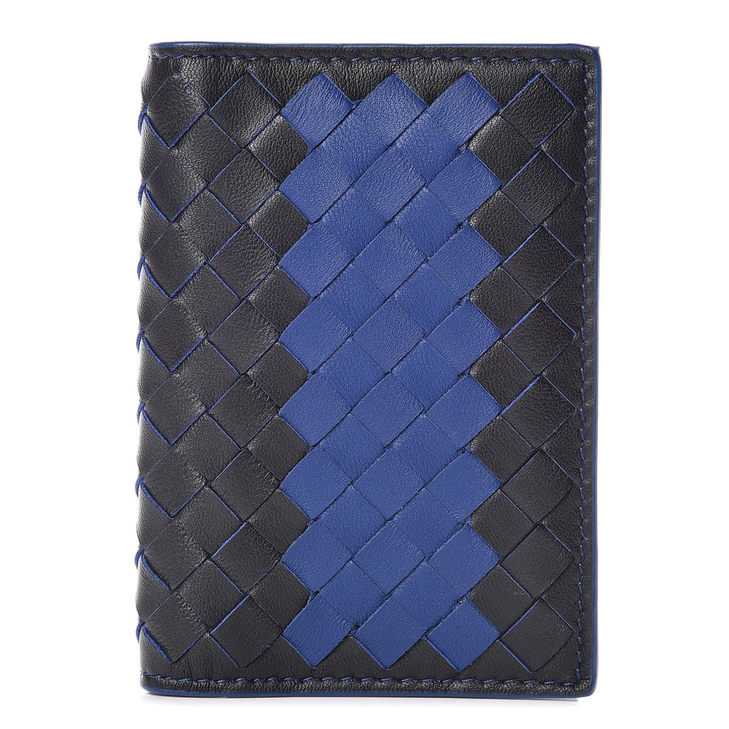 Intrecciato VN Card Case Black Blue