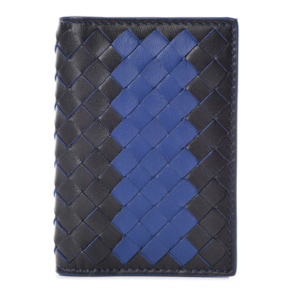 Bottega Veneta Intrecciato VN Card Case Black Blue 1 of 8