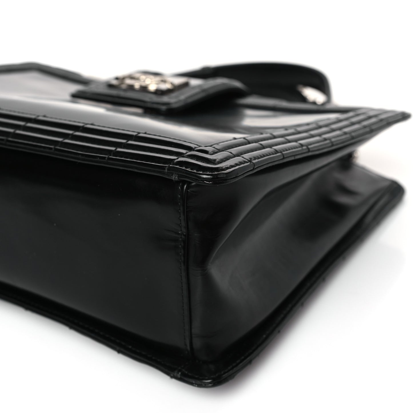 Glazed Calfskin Boy Tote Black