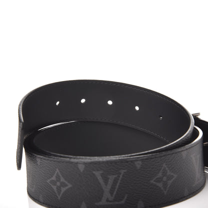 Louis Vuitton Monogram Eclipse Taigarama 40mm LV Initiales Reversible Belt 95 38 Black 5 of 7