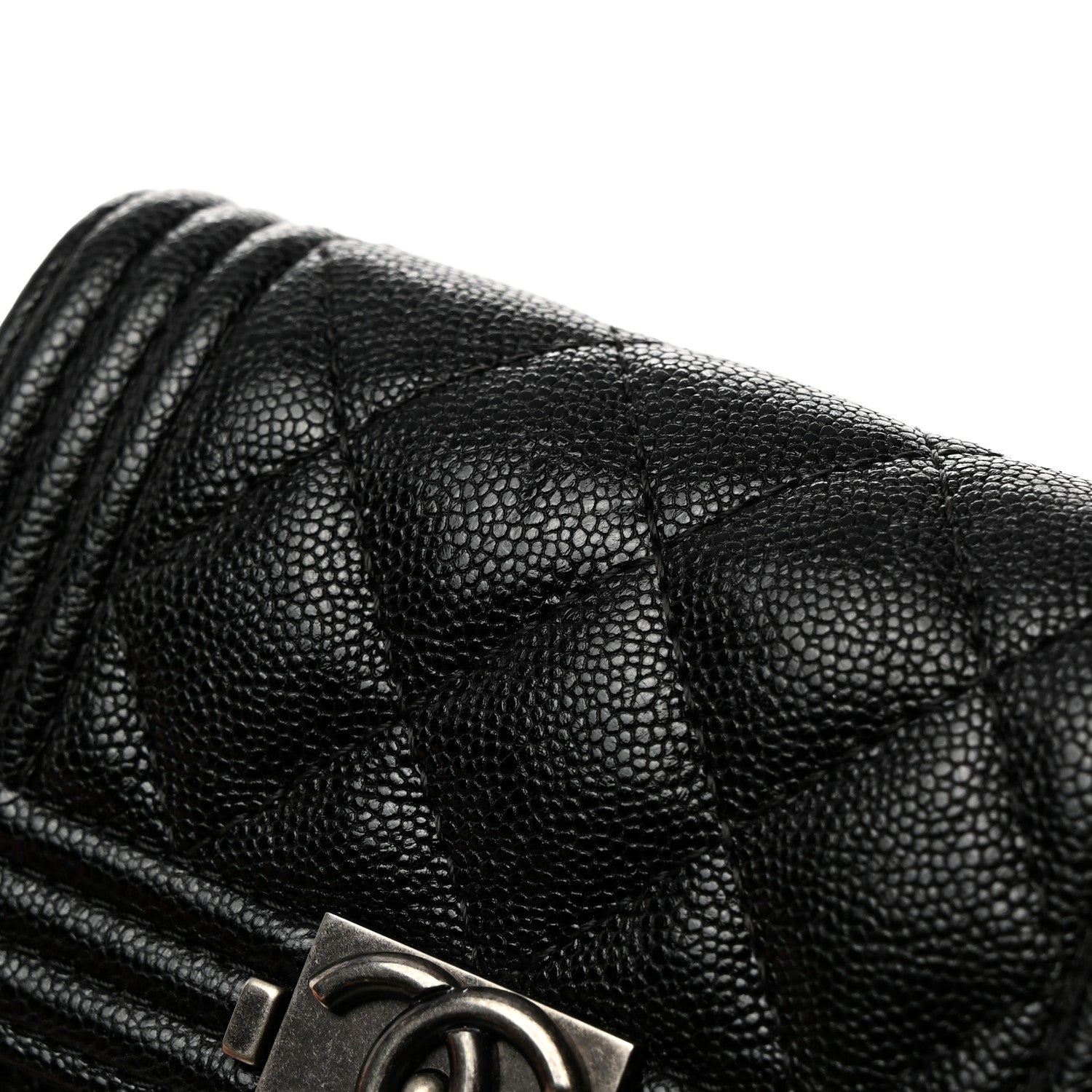 Chanel Caviar Quilted Compact Boy Wallet Black 8 of 10