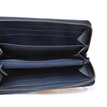 Gucci Canvas Flora Floral Trapuntata Zumi Zip Around Wallet Great White Multicolor Blue Agata 4 of 7