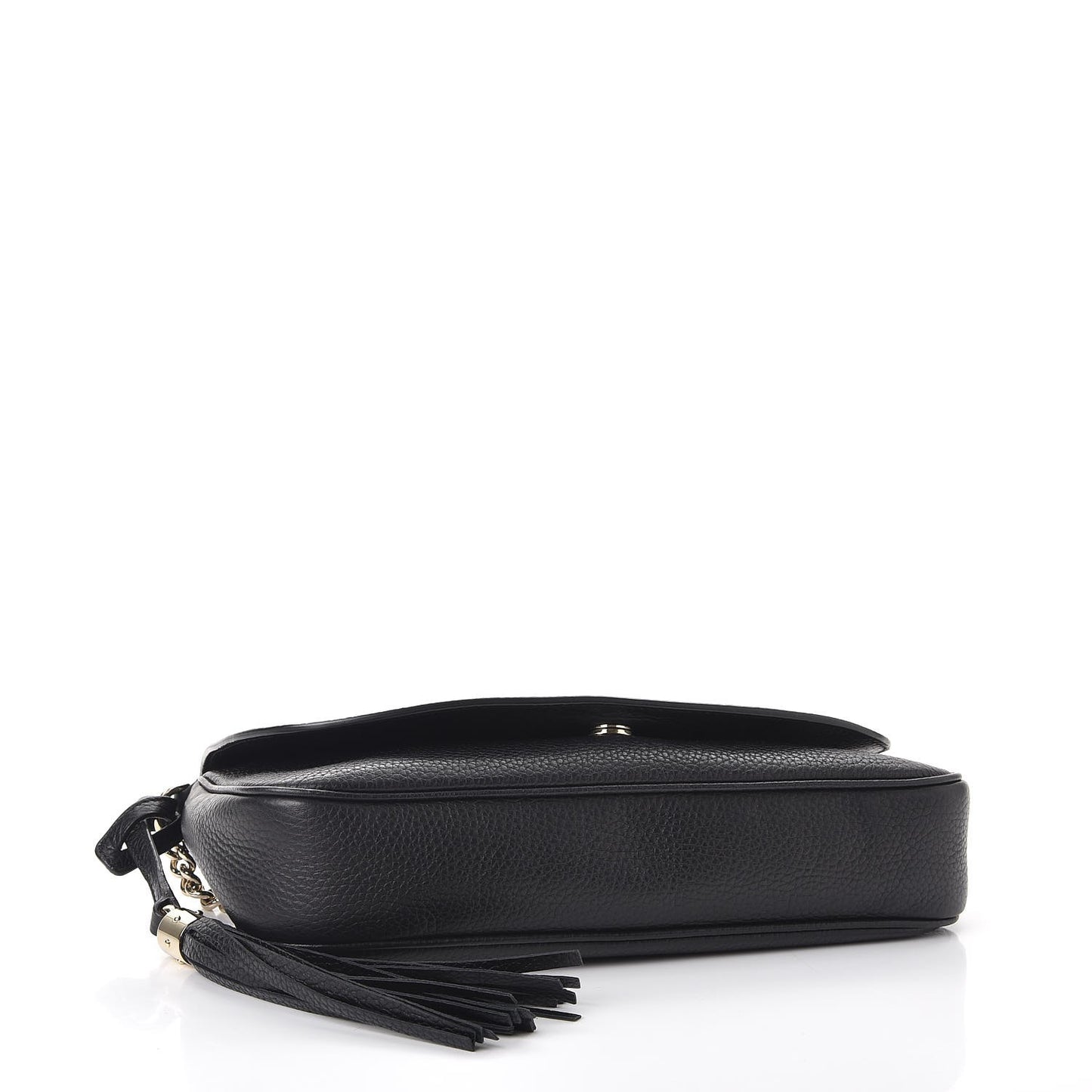 Pebbled Calfskin Medium Soho Flap Crossbody Black
