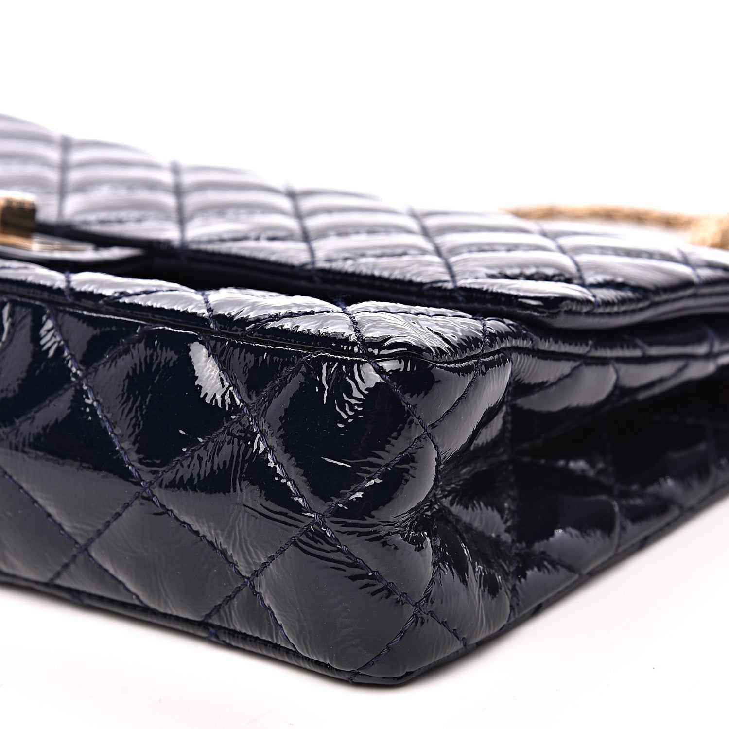 Chanel Distressed Patent Quilted 2.55 Reissue 226 Flap Navy 8 of 14