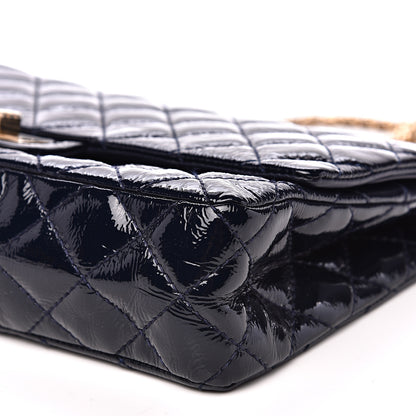 Chanel Distressed Patent Quilted 2.55 Reissue 226 Flap Navy 8 of 14