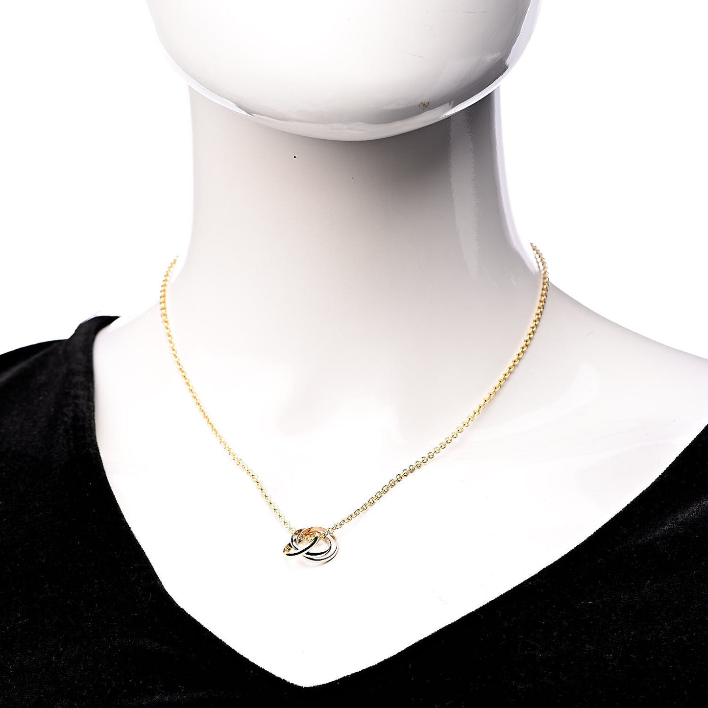 18K Pink Yellow White Gold Baby Trinity Pendant Necklace