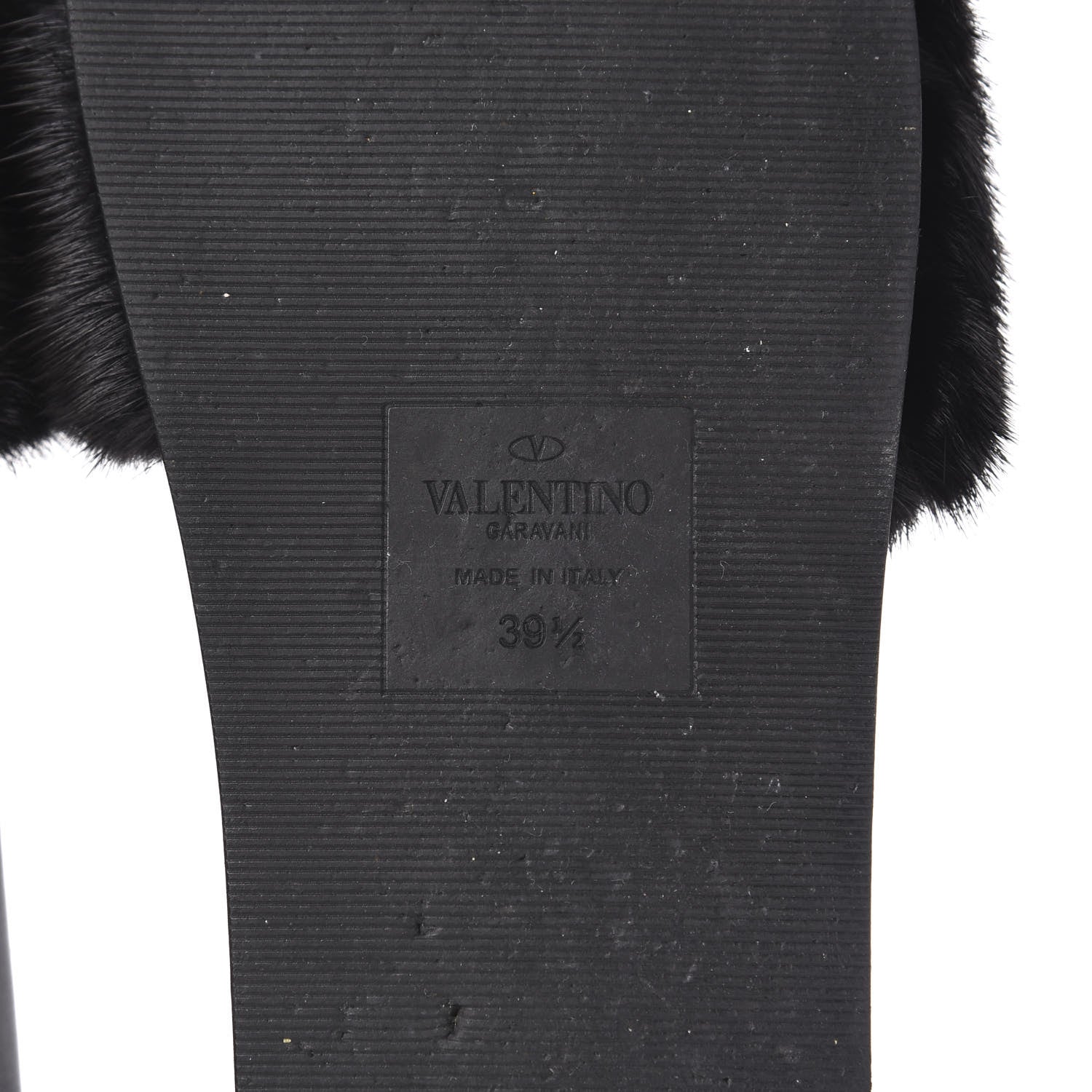 Valentino Garavani Mink Fur Rockstud Slide Sandals 39.5 Black 8 of 9