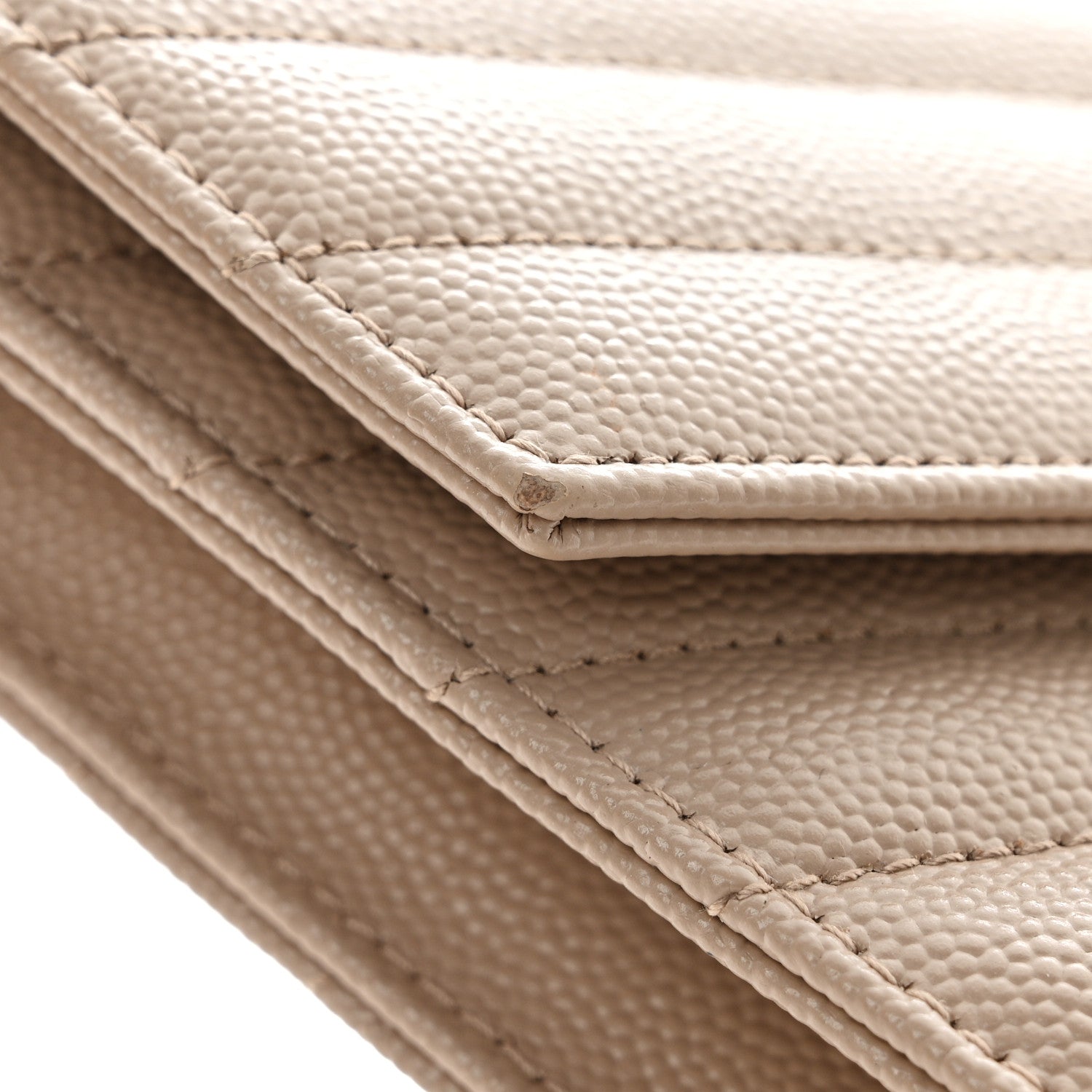 Saint Laurent Grain De Poudre Matelasse Chevron Monogram Envelope Clutch Dark Beige 9 of 12