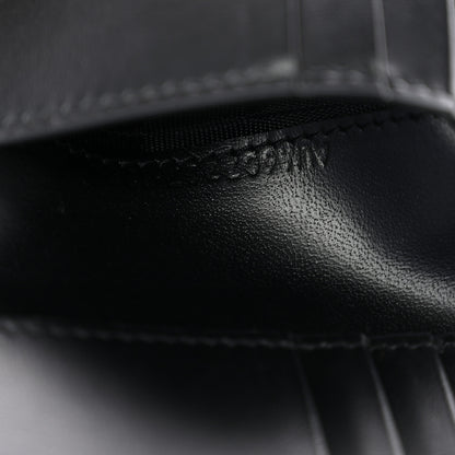 Saint Laurent Matte Calfskin Tiny Cassandre East West Wallet Black 7 of 8