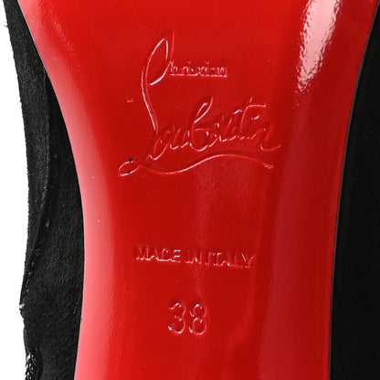 Christian Louboutin Veau Velours Eloise Botta 100 Knee Boots 38 Black 6 of 8