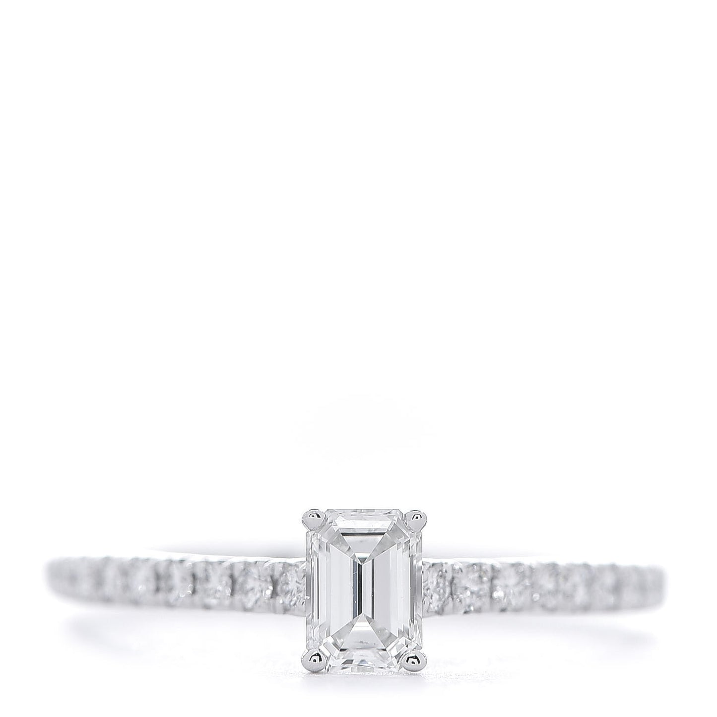 Platinum Diamond .36ct Emerald Cut Novo Engagement Ring 52 6