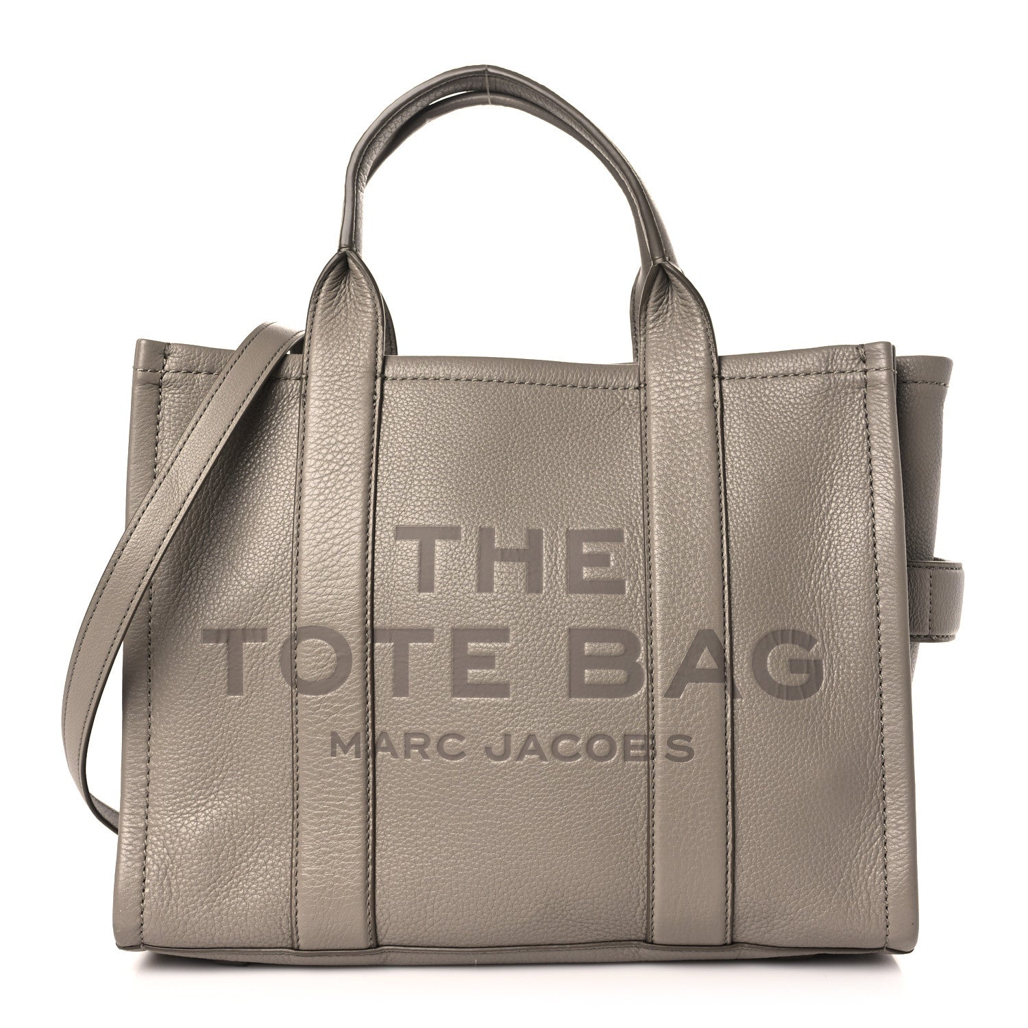 Marc Jacobs Grained Calfskin Medium The Tote Bag Cement 1 of 9