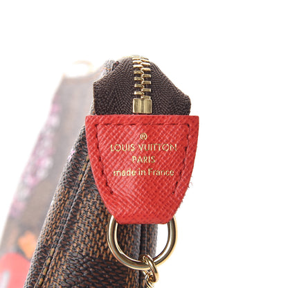 Louis Vuitton Damier Ebene 2019 Christmas Animation Mini Pochette Accessories Red 6 of 7