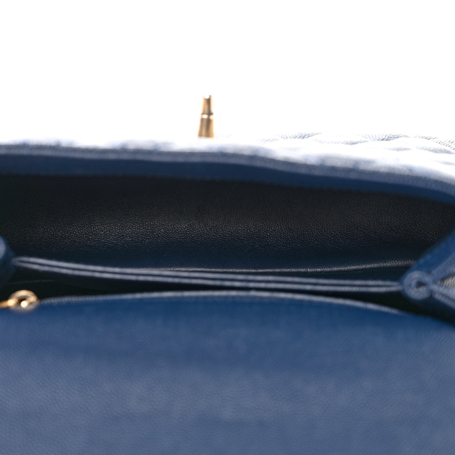 Chanel Caviar Quilted Lizard Embossed Mini Coco Handle Flap Navy Blue 5 of 11