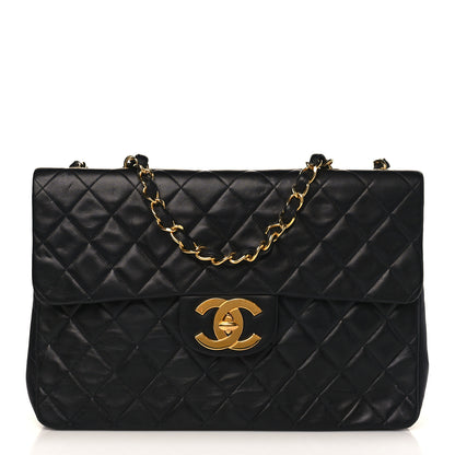 Chanel Lambskin Quilted XL Jumbo Single Flap Black 1 of 10