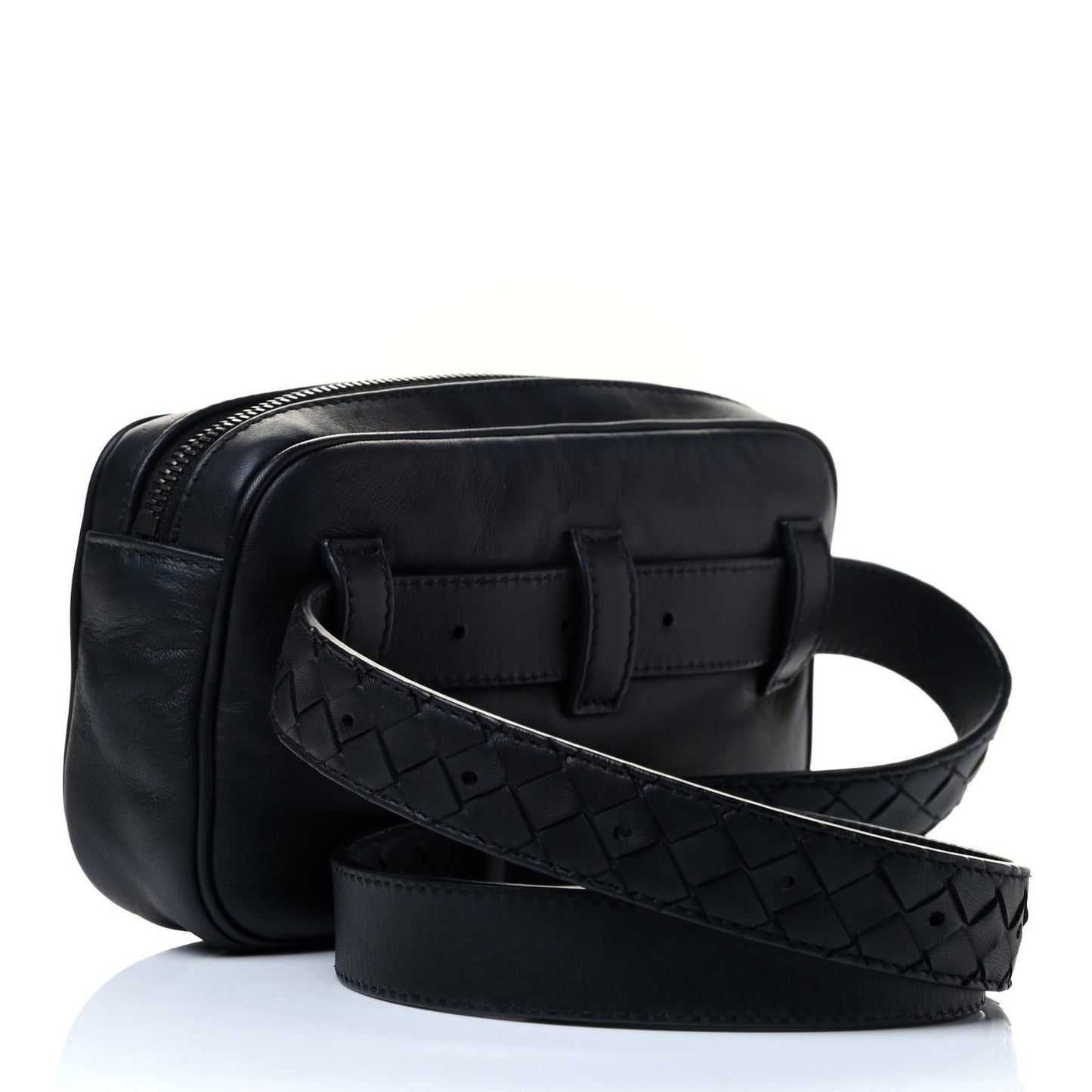 Nappa Intrecciato Belt Bag Black