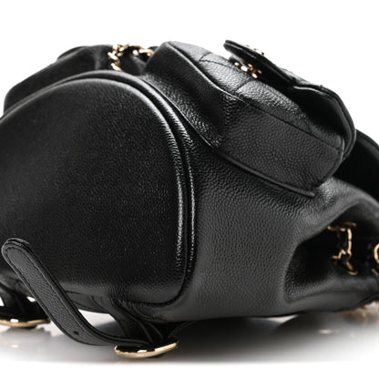 Chanel Shiny Caviar Quilted Small Duma Pockets Drawstring Backpack Black 10 of 10
