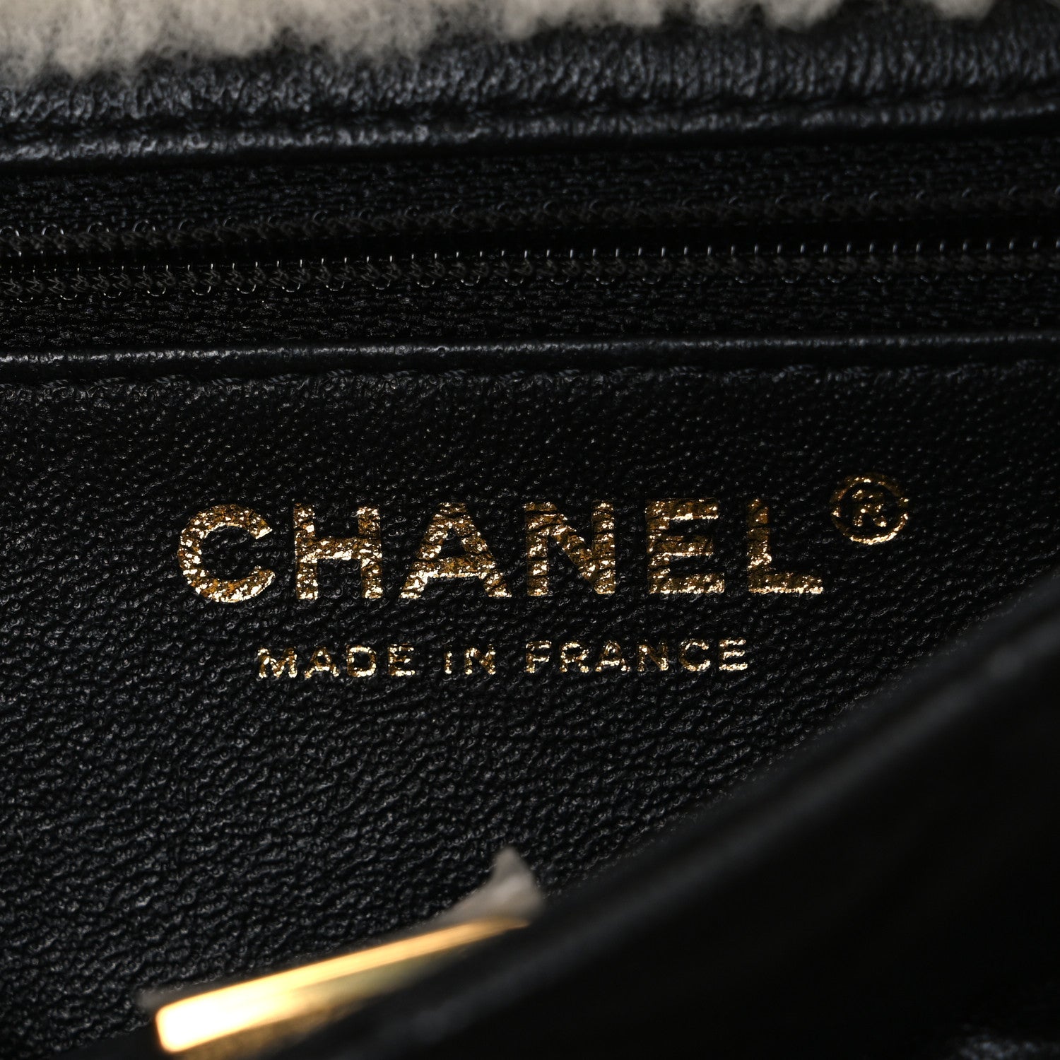 Chanel Lambskin Shearling Large CC Flap Bag Black White 6 of 11