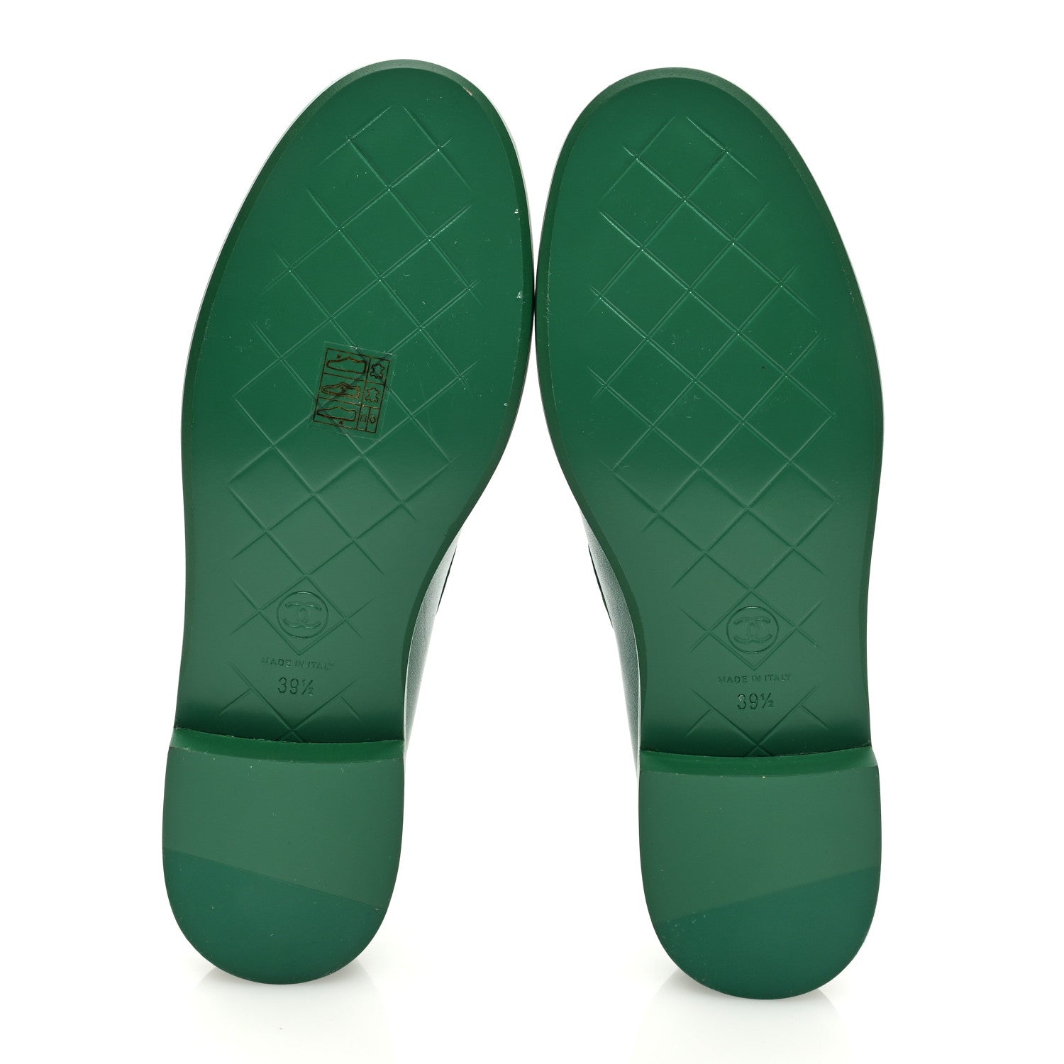 Chanel Lambskin Quilted CC Turnlock Loafers 39.5 Green 5 of 8