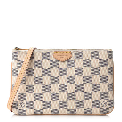 Louis Vuitton Damier Azur Double Zip Pochette 1 of 10