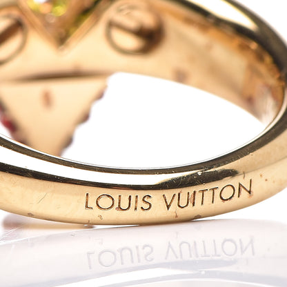 Louis Vuitton Crystal Essential V Strass Ring 5 Multicolor Gold 5 of 7