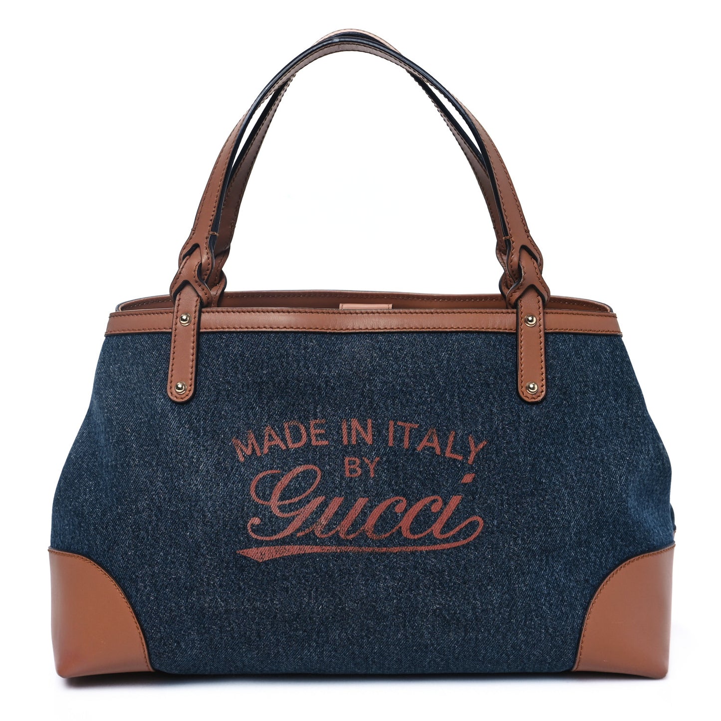 Denim Calfskin Tote Brown
